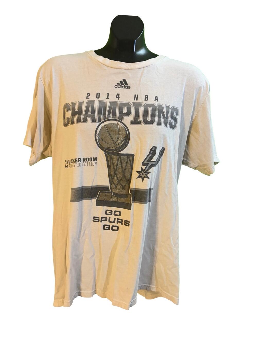 Adidas 2014 NBA Champions San Antonio Spurs Locker Room T-Shirt White Size L